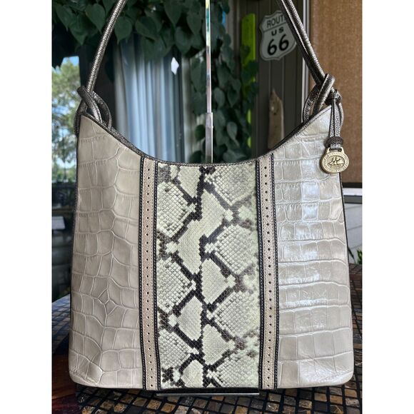 Brahmin Meryl Gallery Nova Tote Python & Croc Embossed Leather EUC! - Picture 11 of 11